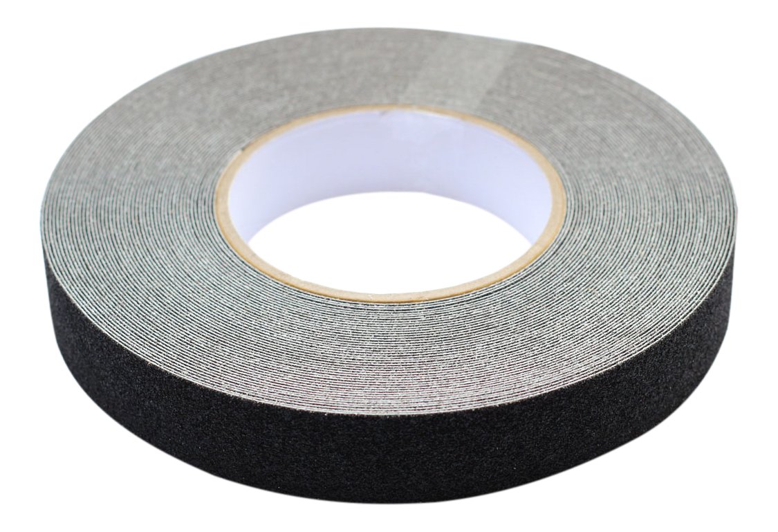 BONUS Eurotech 1BL43.00.0025/018 Anti Rutsch Klebeband, Klebstoff auf Acrylbasis, Krepp PVC Folie, Länge 18 m x Breite 25 mm x Dicke 0,70 mm, Schwarz