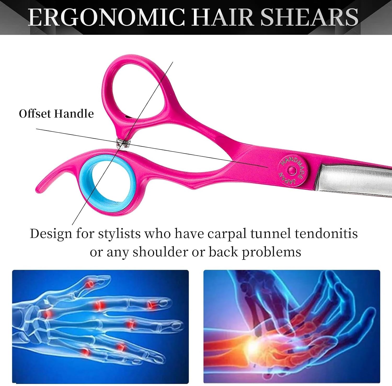 Hair Cutting Shears, 6 Inch Professional Hairdressing Scissors JP 440C Hair Scissor Pink Hair Cutting And Thinning Shears Haircut Set