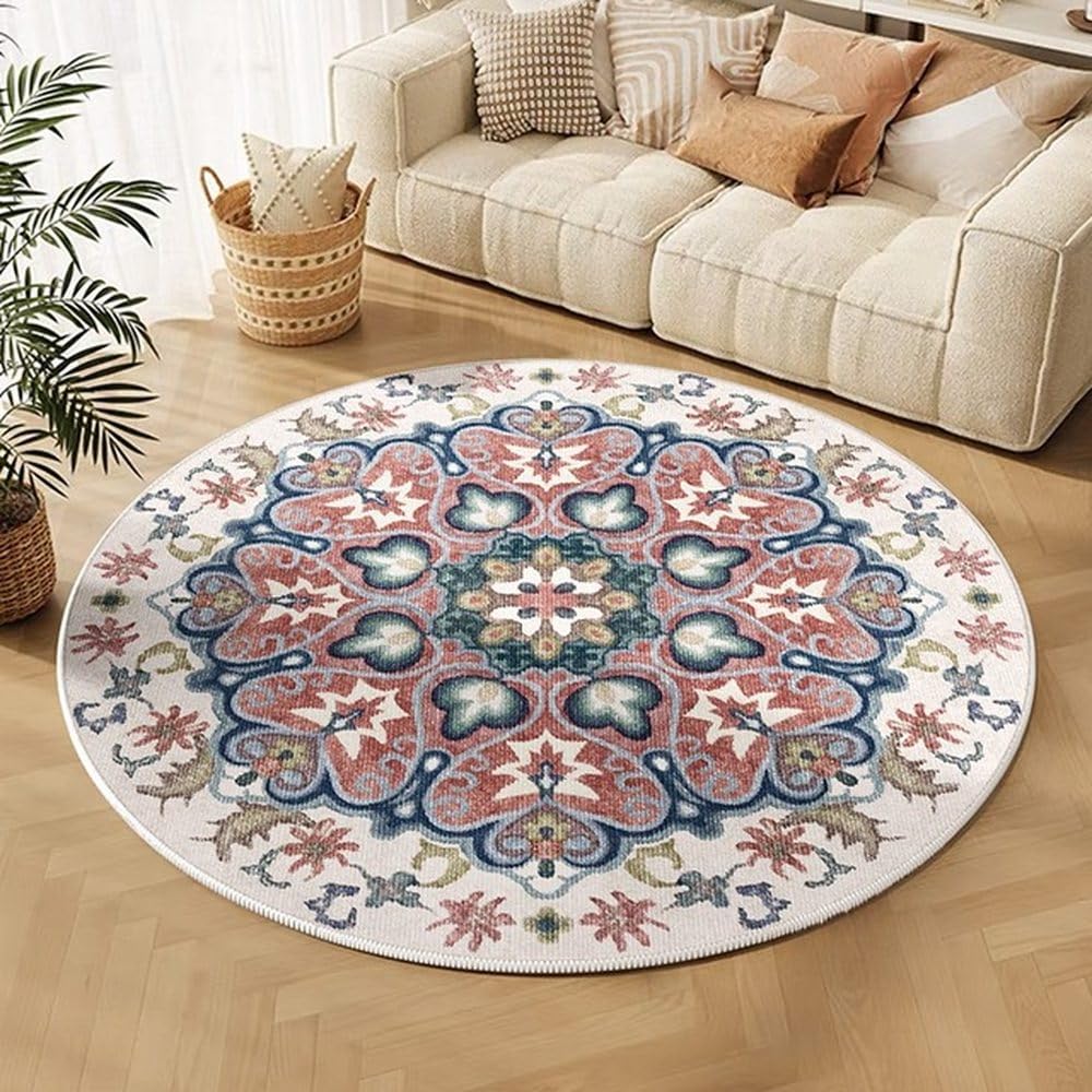 Tapis de chambre à coucher en peluche douce SY404 QD avec revêtement de sol rond