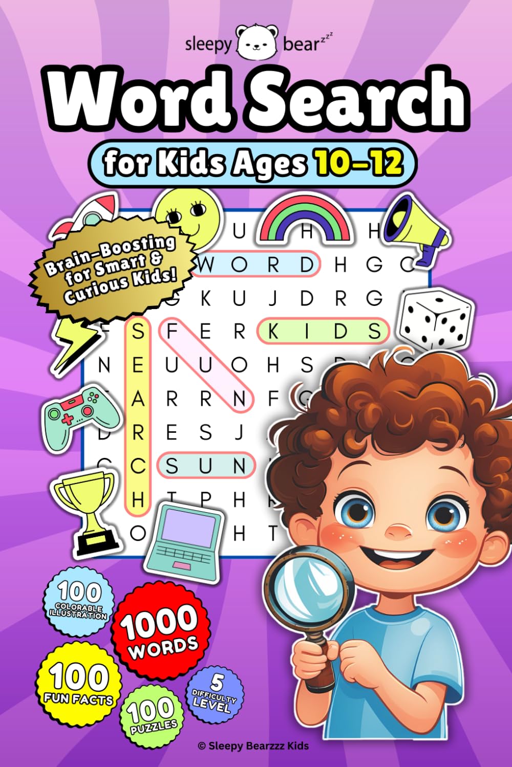 Word Search for Kids Ages 10-12: 100 Themed Puzzles with Fun Facts & Illustrations to Boost Vocabulary, Spelling, and Word Search Skills While Making Learning Fun
