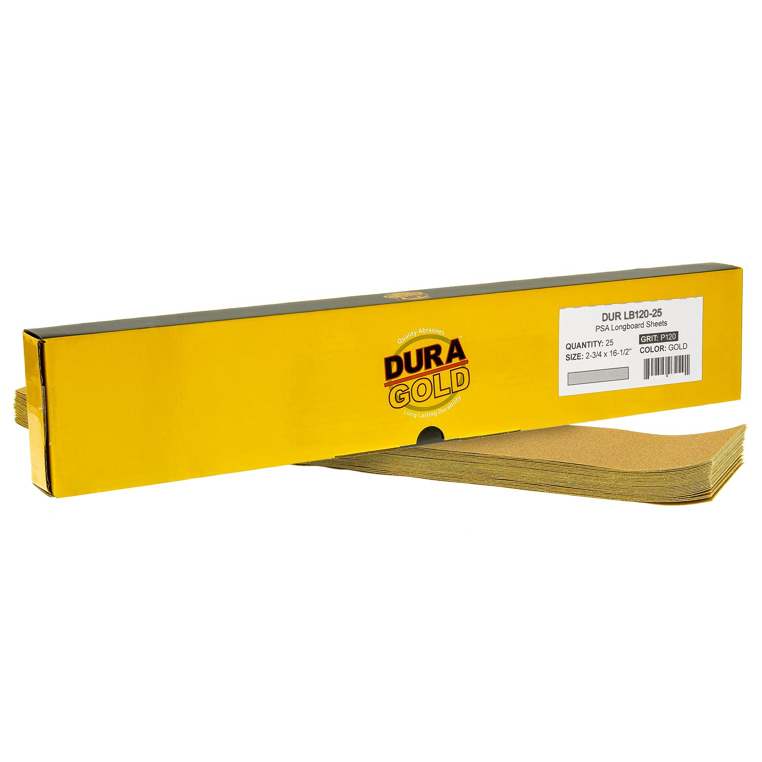 Dura-GoldPremium - 120 Grit Gold - Pre-Cut Longboard Shee