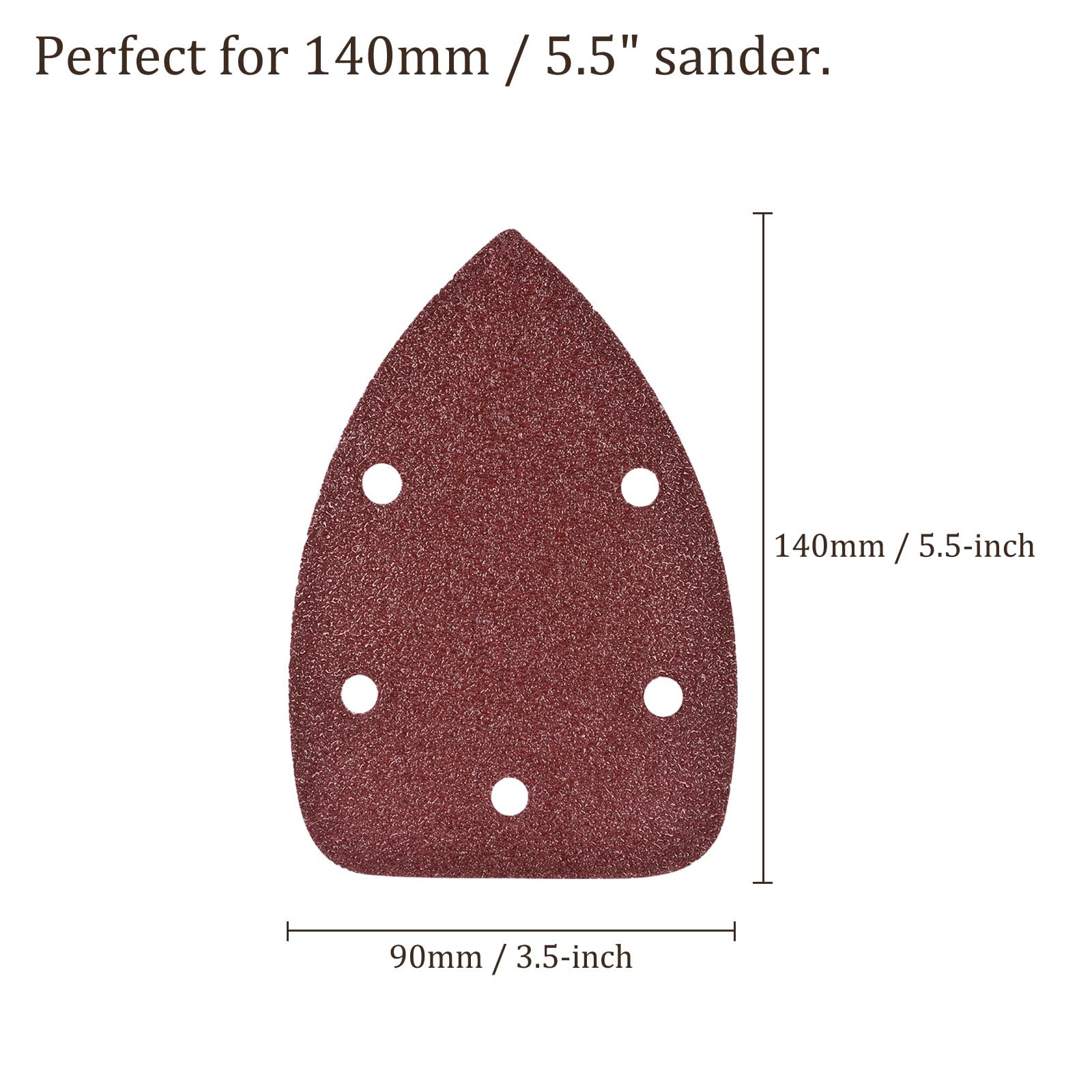 60 Stück Schleifpapier 600 Körnung Für Mausschleifer – Aluminiumoxid, 5 Löcher, 140x90 Mm, Für Metall, Holz, Kunststoff