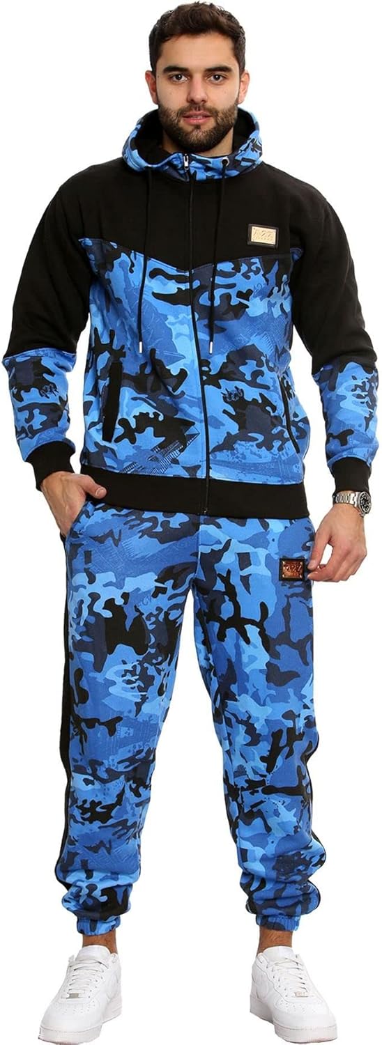 A2Z Mens Tracksuit Camouflage Hoodie with Joggers Sweatpants Casual Sports Activewear Set Adults S-4XL