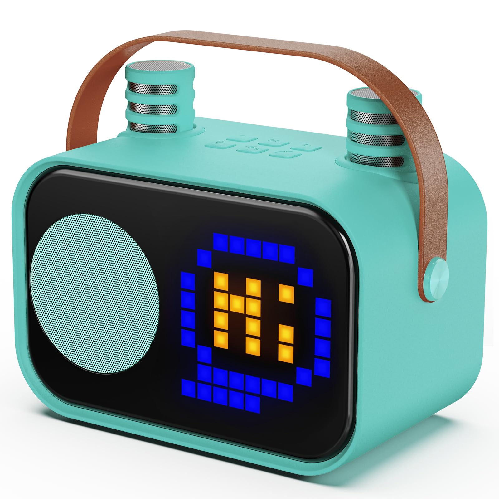 JYX Karaoke Máquina Niños Con 2 Micrófonos, Portátil RecargableBluetooth, Verde
