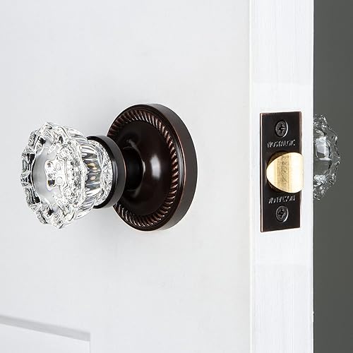 Miniatura 2 de Nostalgic Roseta de cuerda de almacén con pomo de puerta de cristal