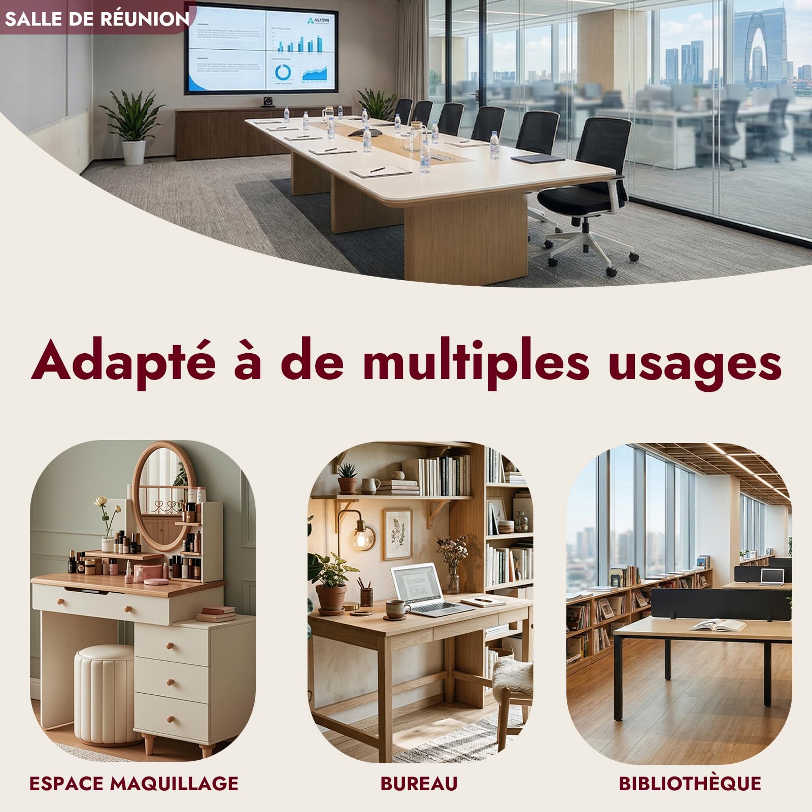 Chaise de Bureau Ergonomique Accoudoirs, Étude, Chambre, Rose