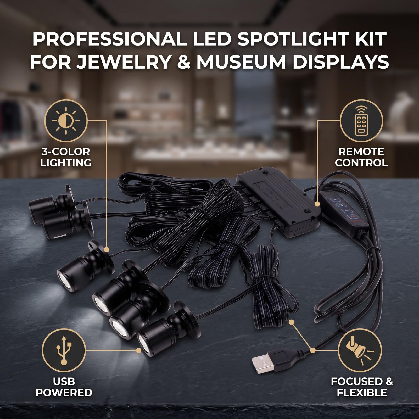 Hyuduo Wyświetlacz LED, USB, 3 Kolory, Pilot Zdalnego Sterowania (Jeden