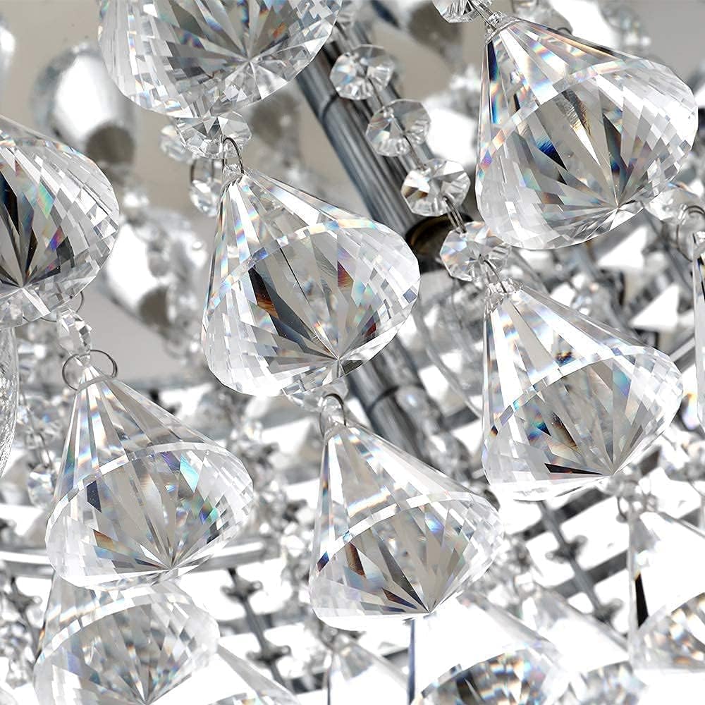 Flаѕh Dеаlѕ - 70% оƒƒ Maxax 4 Lights Crystal Chandelier, Modern Drum Ceiling Light Fixture Lamp, Raindrop Flush Mount Round Metal Shade, for Dining Room, Living Room, Bathroom, Bedroom, Chrome Suреr Sаlе 🛒 Maxax 4 Lights Crystal Chandelier, Modern Drum Ceiling Light Fixture Lamp, Raindrop Flush Mount Round Metal Shade, for Dining Room, Living Room, Bathroom, Bedroom, Chrome