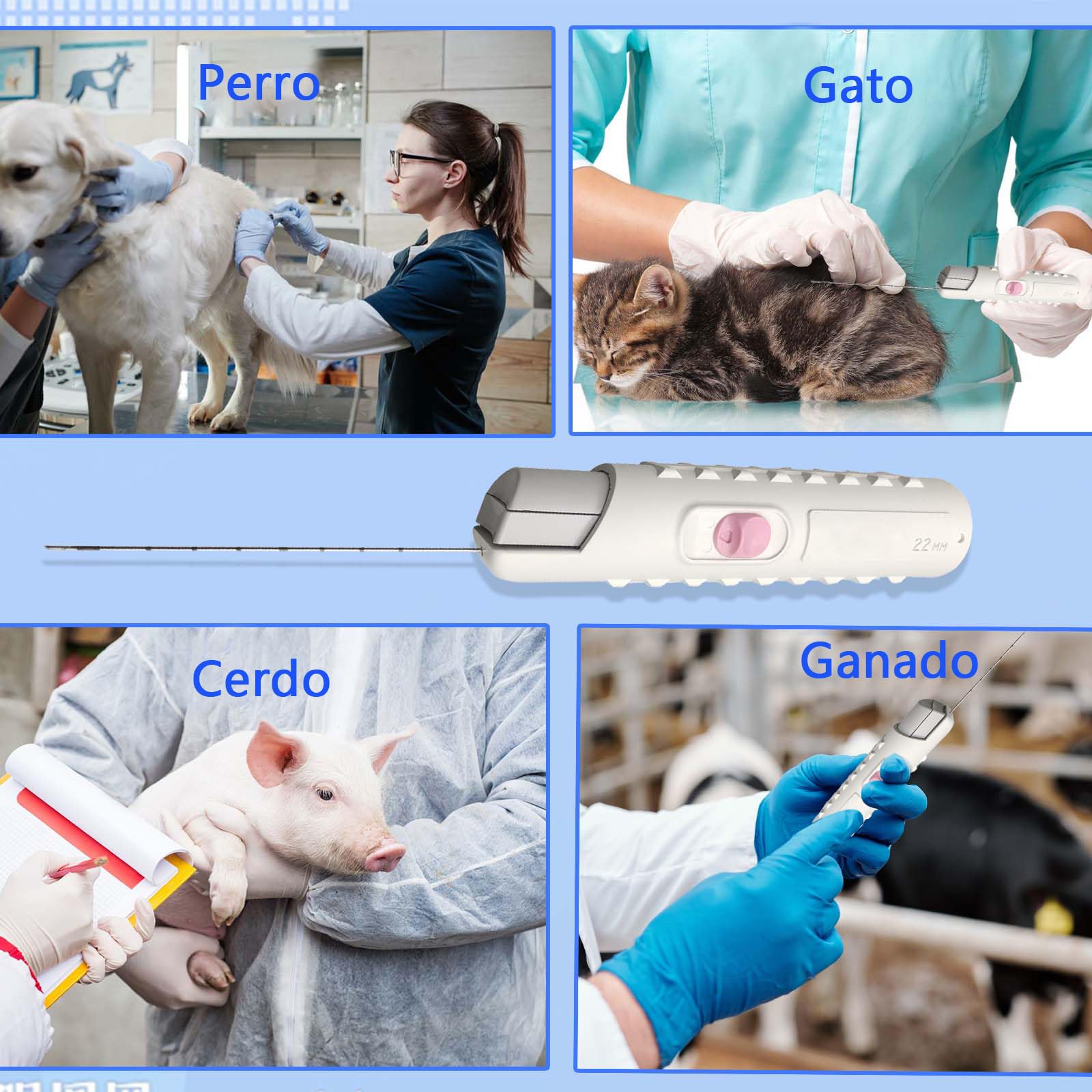 2 Aguja de Biopsia Automática para Mascotas – Aguja de Biopsia Veterinaria para Muestreo de Tejidos Animales, Herramienta de Diagnóstico Eficaz para Toma de Muestras en Mascotas. (16G 1.65mm*100mm)