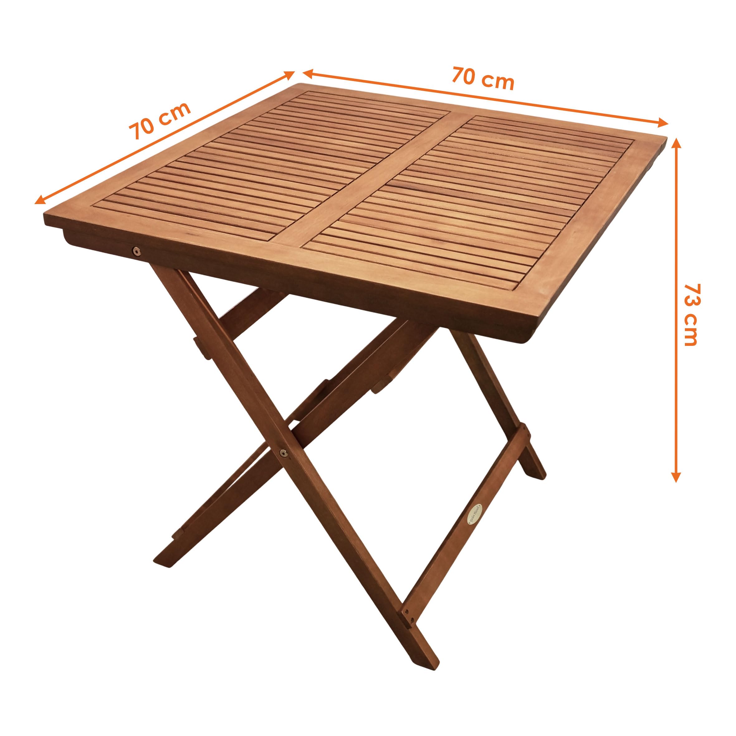 Eucalipto Seattle - Tavolo da giardino rettangolare, 70 x 70 cm, in legno oliato, per giardino, balcone, terrazza, resistente alle intemperie