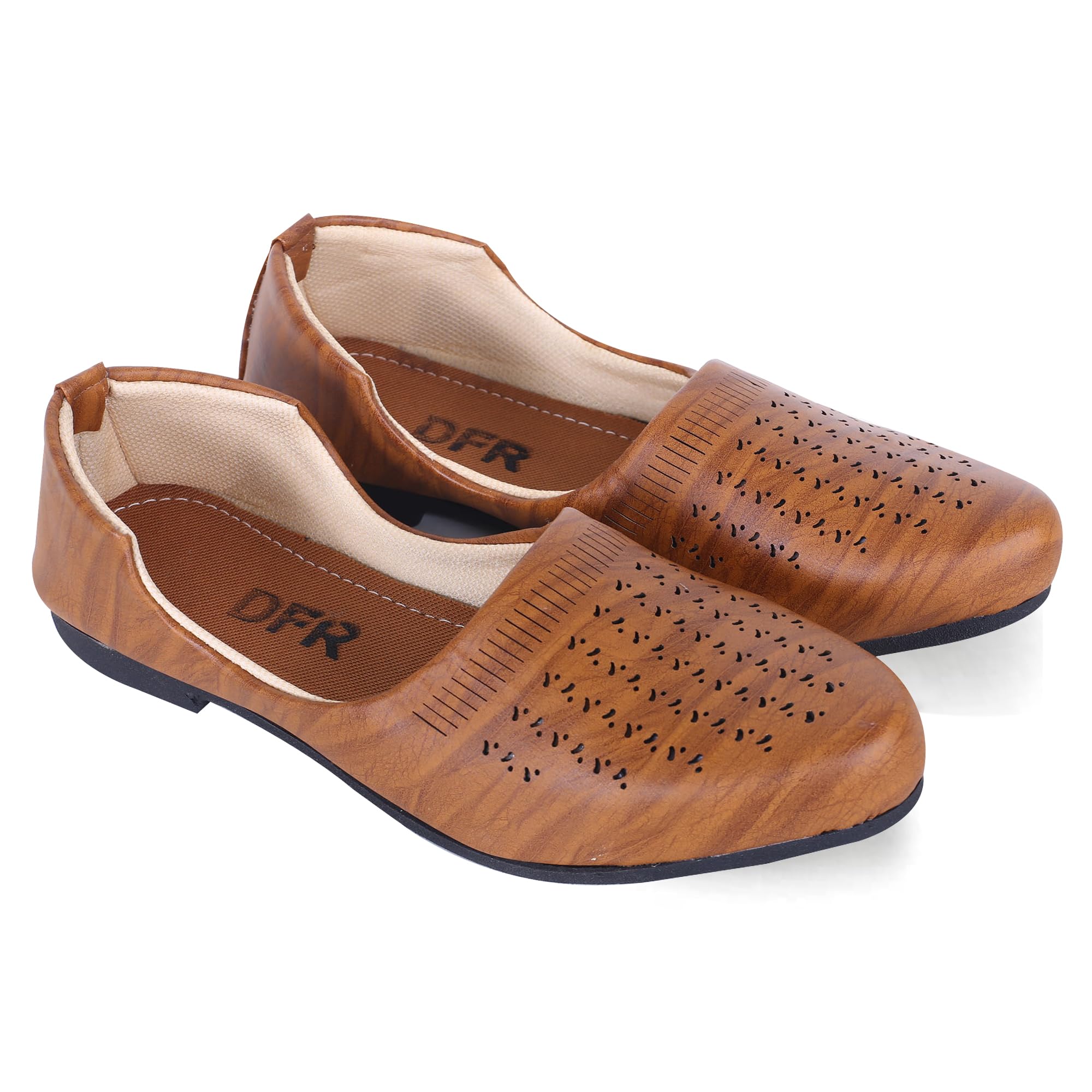DFR Mens Ethnic Juttis Mojaris & Casual Shoes Juti Loafers, Tan, UK Size 6 (B0C7KZKV25) Amazon Price History, Amazon Price Tracker
