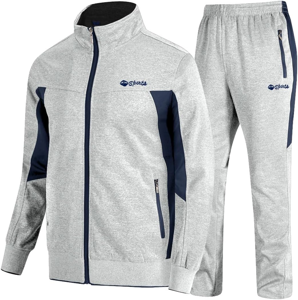 Men's Tracksuit, 2-Piece Set, Casual, Athletic Sweat Suit with Full Zipper, for Jogging, Warm-Up