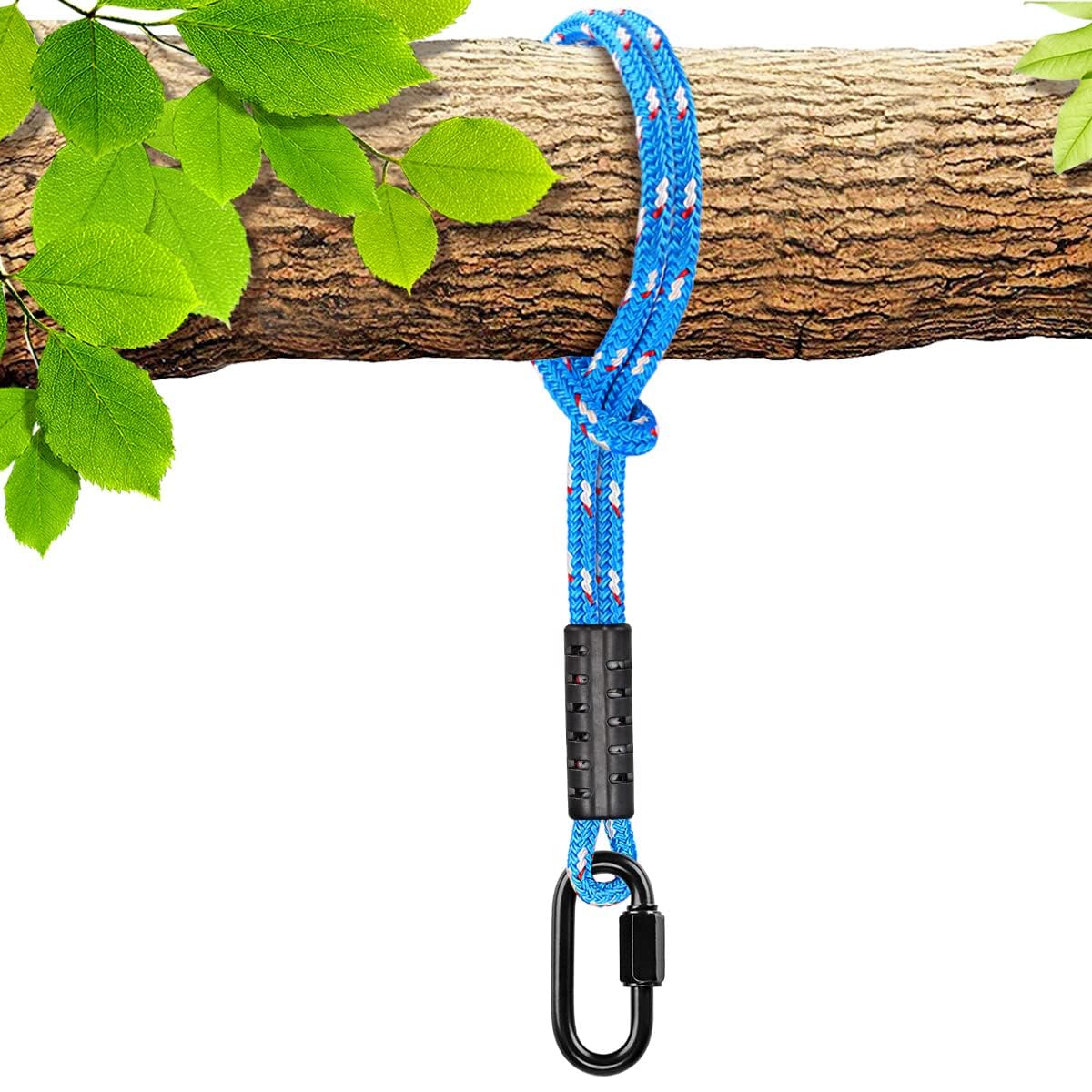 BeneLabel Schaukel Aufhängung Seil, 150cm Hängematte Baumbefestigung Gurt Hängesessel Balkenbefestigung mit Karabiner für Indoor Outdoor Baumschaukel Nestschaukel, 1134kg/10mm Durchmesser, Blau