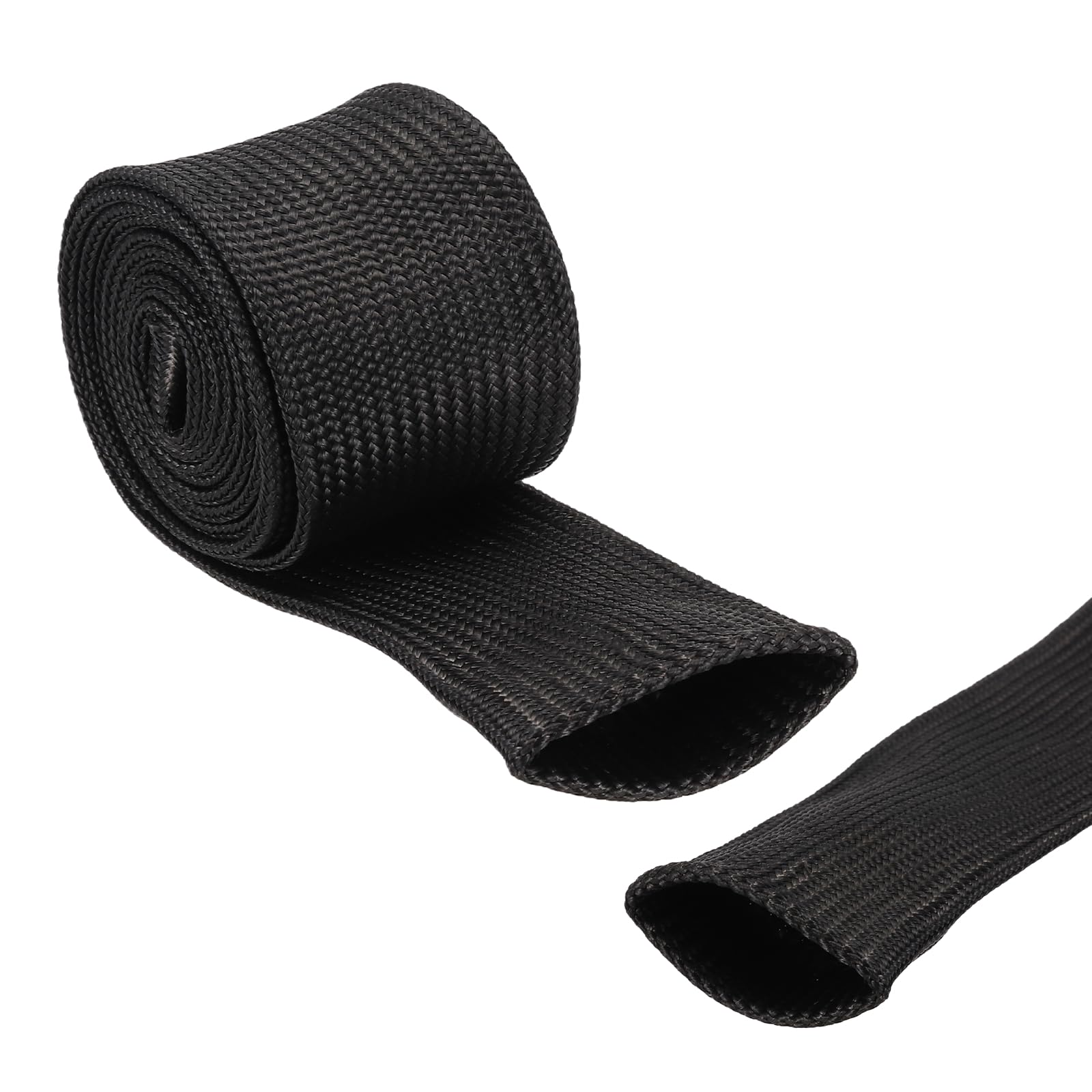 sourcing map Insulation Cable Protector,35mm/1.38 Inch-1m/3 Feet High TEMP Fiberglass Sleeve Black โ image 1