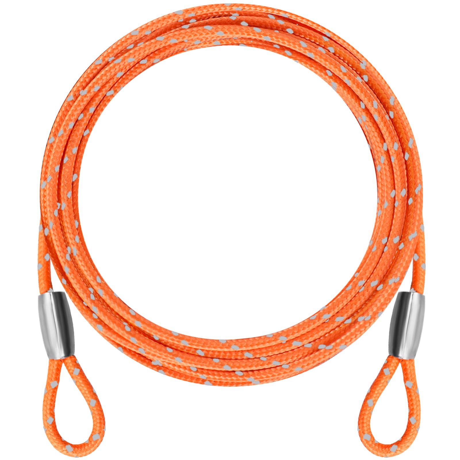 VIVBOO - 0.13IN Security Steel Cable 4/6/10/15FT Lengths Bike Lock Cable, Cable Rope, Stainless Steel Cable with Loops for Safety and Security