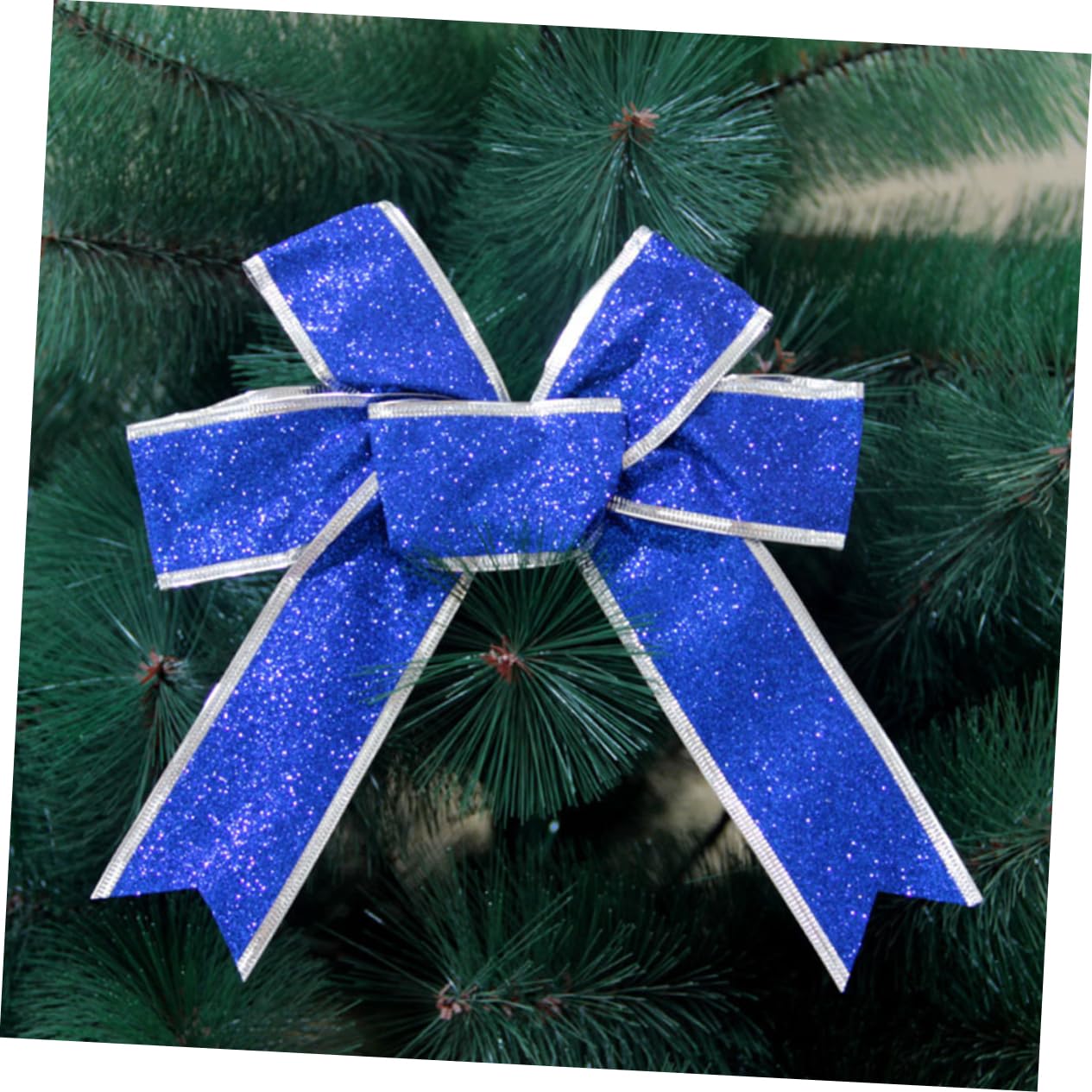 LALAFINA 20piezas Cintas De Tela Brillantes para Decoración Navideña De y Adornos De Árbol Azul