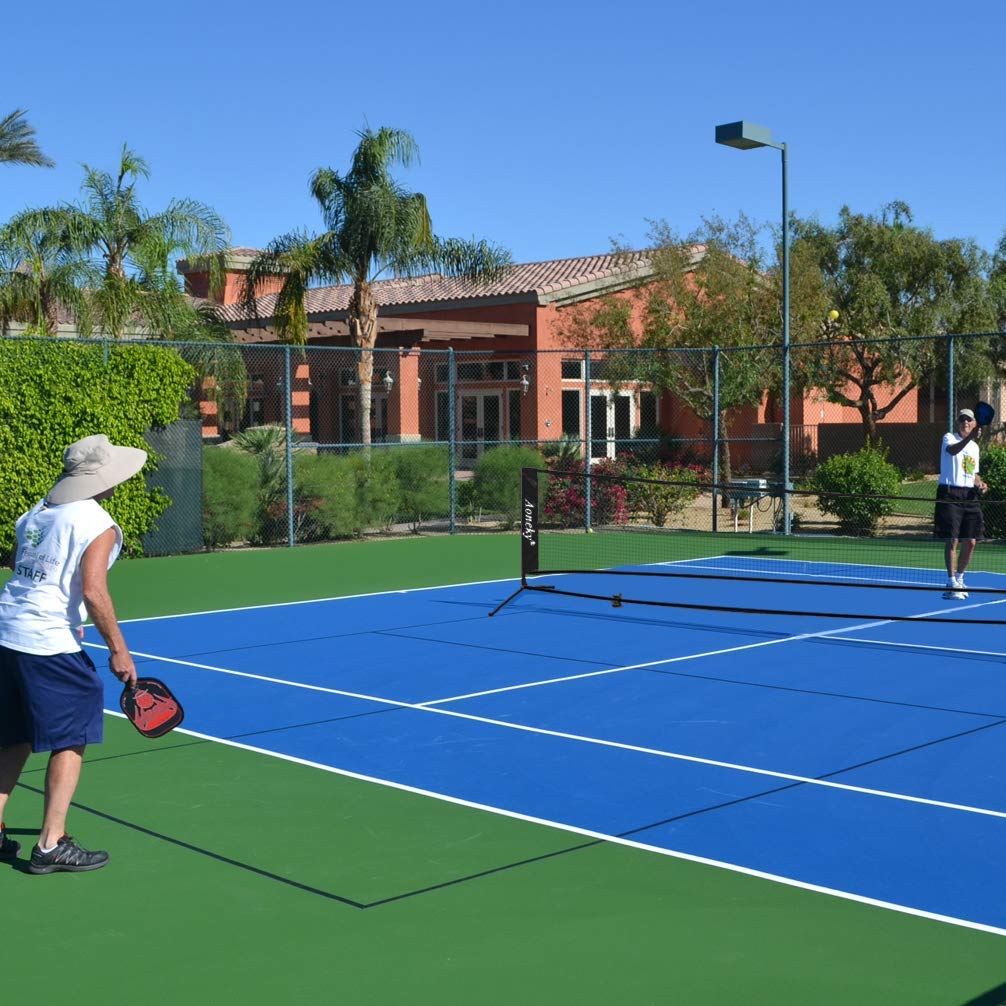 Aoneky Kit da Tennis 2,1M/3M/6M Telaio in Metallo Rete in Nylon Portatile Pieghevole per Allenamento Tennis Badminton