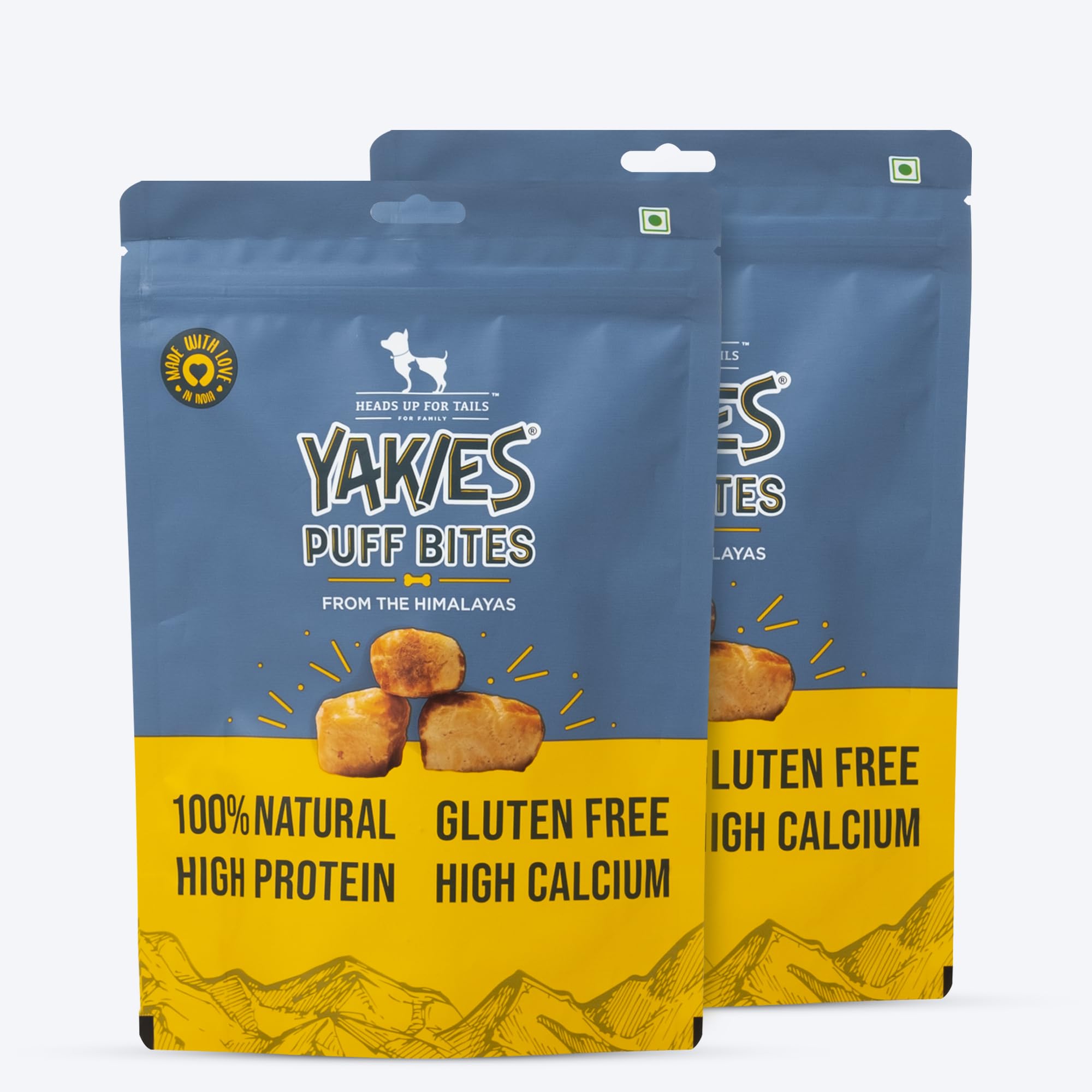 Heads Up For Tails Yakies Puff Bites Natural Gluten Free Dog Treats - 70 gm Each (Pack of 2) (B0CDLBMDFT) Amazon Price History, Amazon Price Tracker