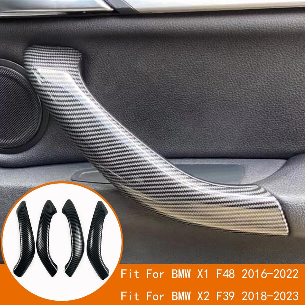 Car Door Handle for BMW X2 F39 X1 E84 F48 2010-2022 Interior Door Handles Replace Cover Car Door Pull Accessories (Carbon Fiber Color)