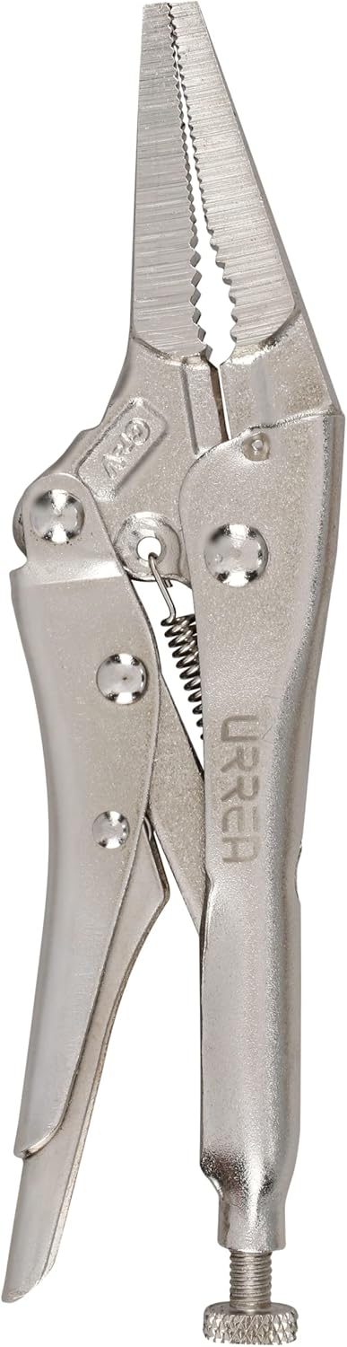 URREA Locking Pliers - 6-1/2" Adjustable Long Nose Plier with 1-1/2" Capacity & Quick Release Lever - 286LN