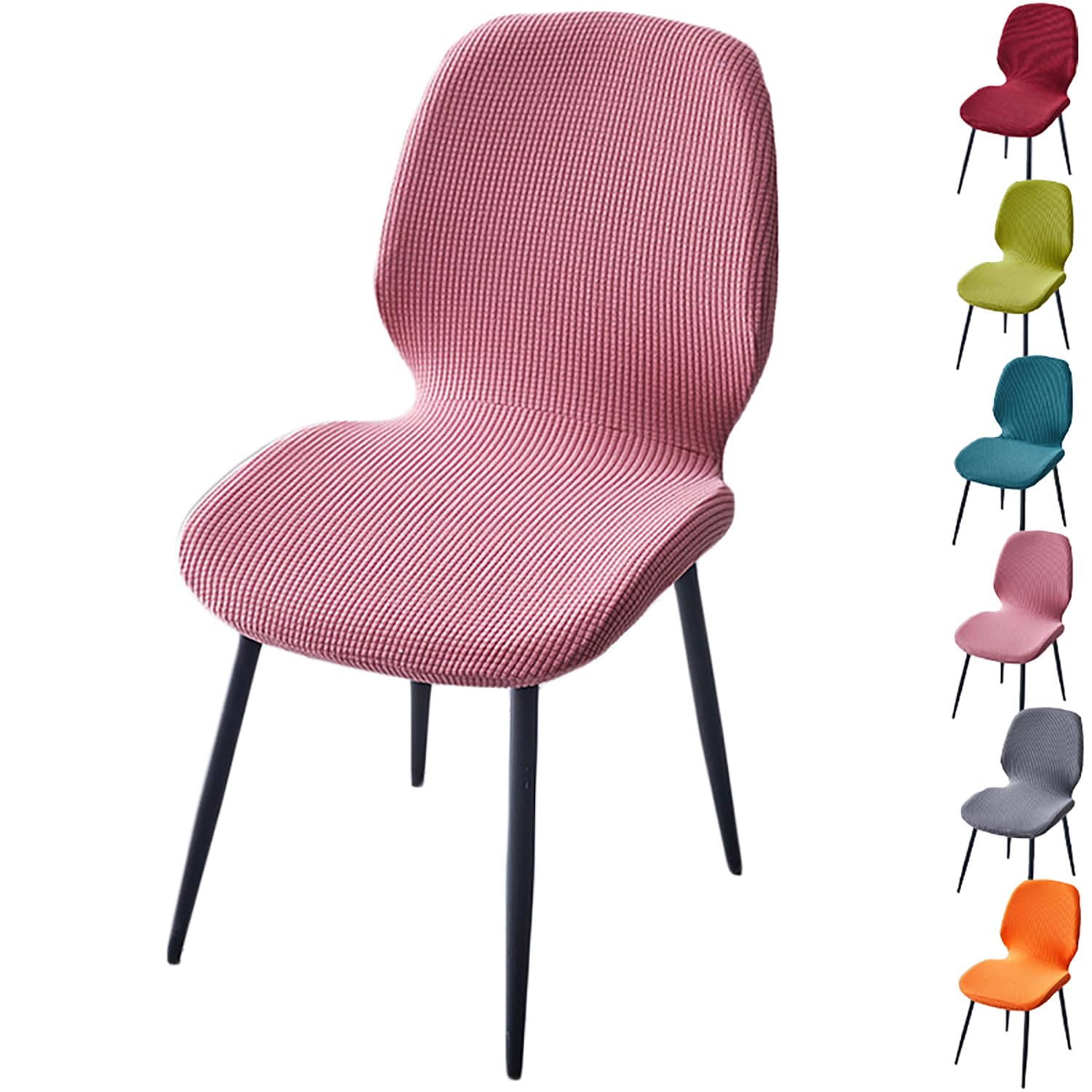 Housse de chaise extensible jacquard rose protection tabouret bar lavable