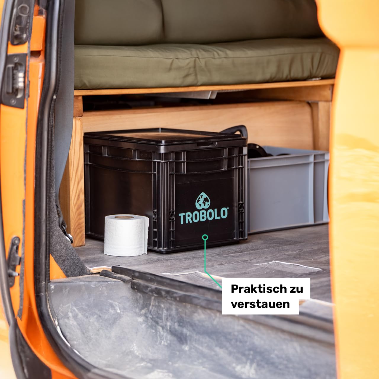TROBOLO BilaBox (1. Generation) – Campingtoilette im Eurobox-Format [29x40x30] – Mobile Trockentrenntoilette für unterwegs – Ohne Gerüche, Wasser & Chemie