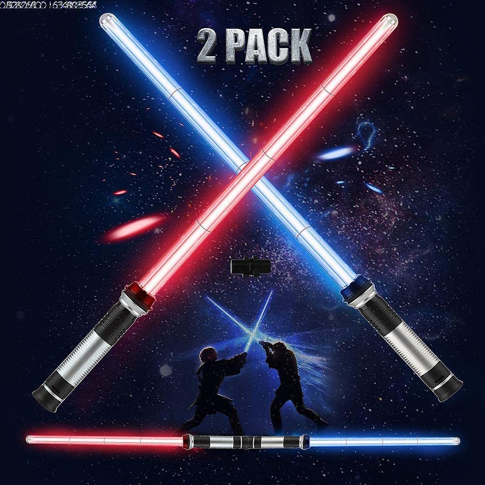 Buy Fangteke 2in1 Light Up Saber (3 Color Changing) LED Dual Laser Swords Telescopic