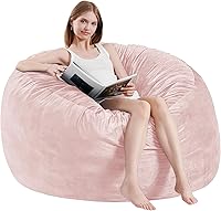 Vista 17 de Silla de Puf de 3 Pies - Sillas de Puf para Adultos, Sofá de Muebles de Sala de Estar con Funda de Microfibra Suave, Sillón Esponjoso Redondo