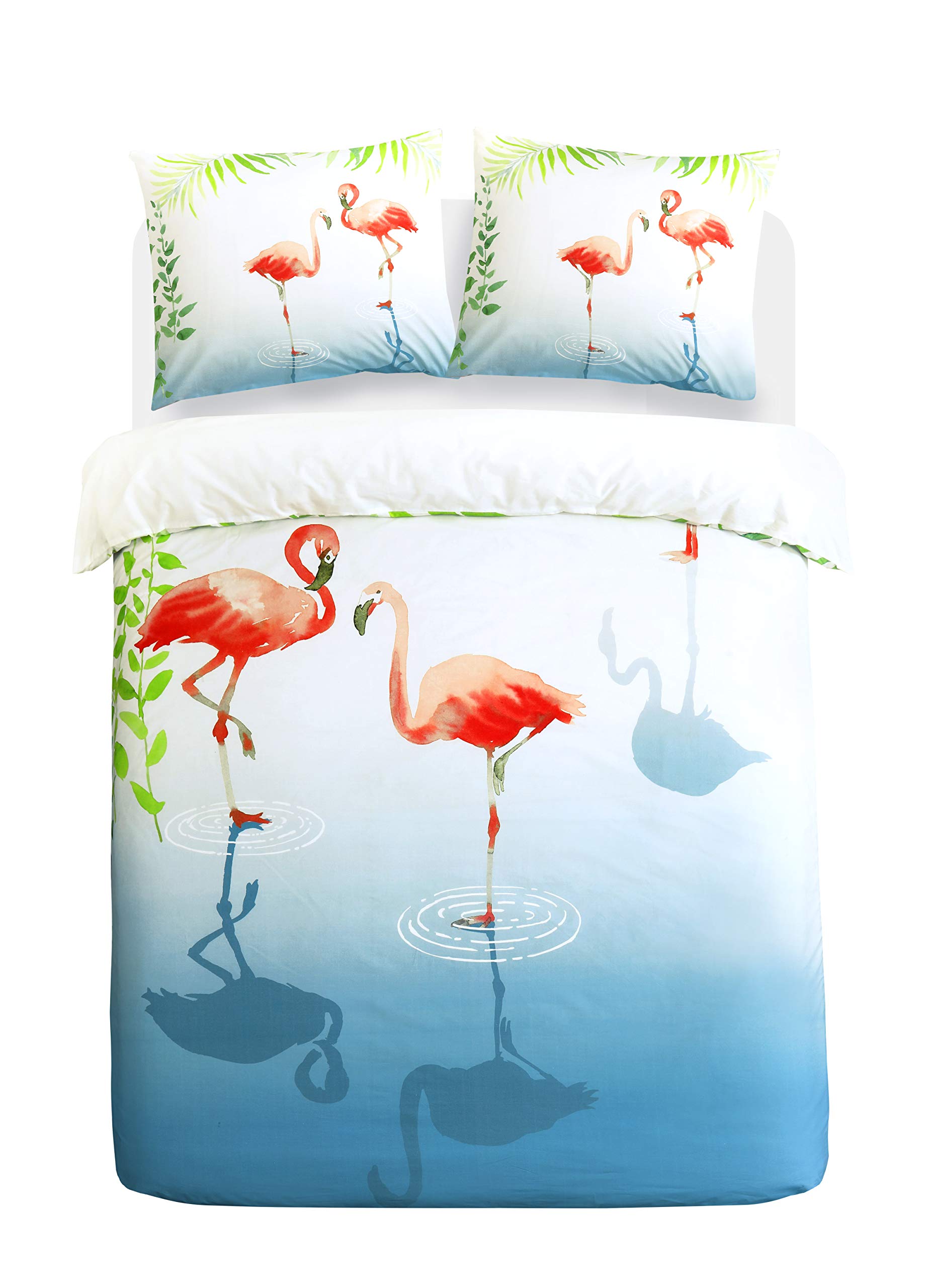 Papillon Bed Linen Set, Satin, Green, 200 x 200/220 + 60 x 70 cm