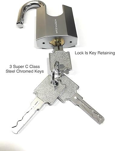 Miniatura 4 de Candado de acero blindado resistente de 1.969 in, de alta seguridad, resistente a la intemperie, resistente a los cortes, con grillete endurecido,