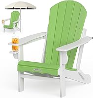 Vista 13 de Sillas plegables Adirondack, Silla Adirondack de plástico HDPE con mesa lateral, resistente a la intemperie, sin decoloración, para patio, hoguera