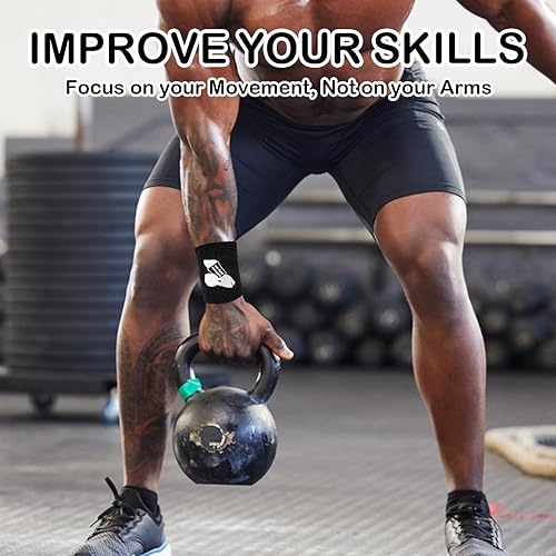 Miniatura 6 de Kettlebell Wrist Guards, Sweat Weighted Wristbands with Insert Support, Shock-Absorbing Sleeve Protector for Athletes Fitness Strength Training