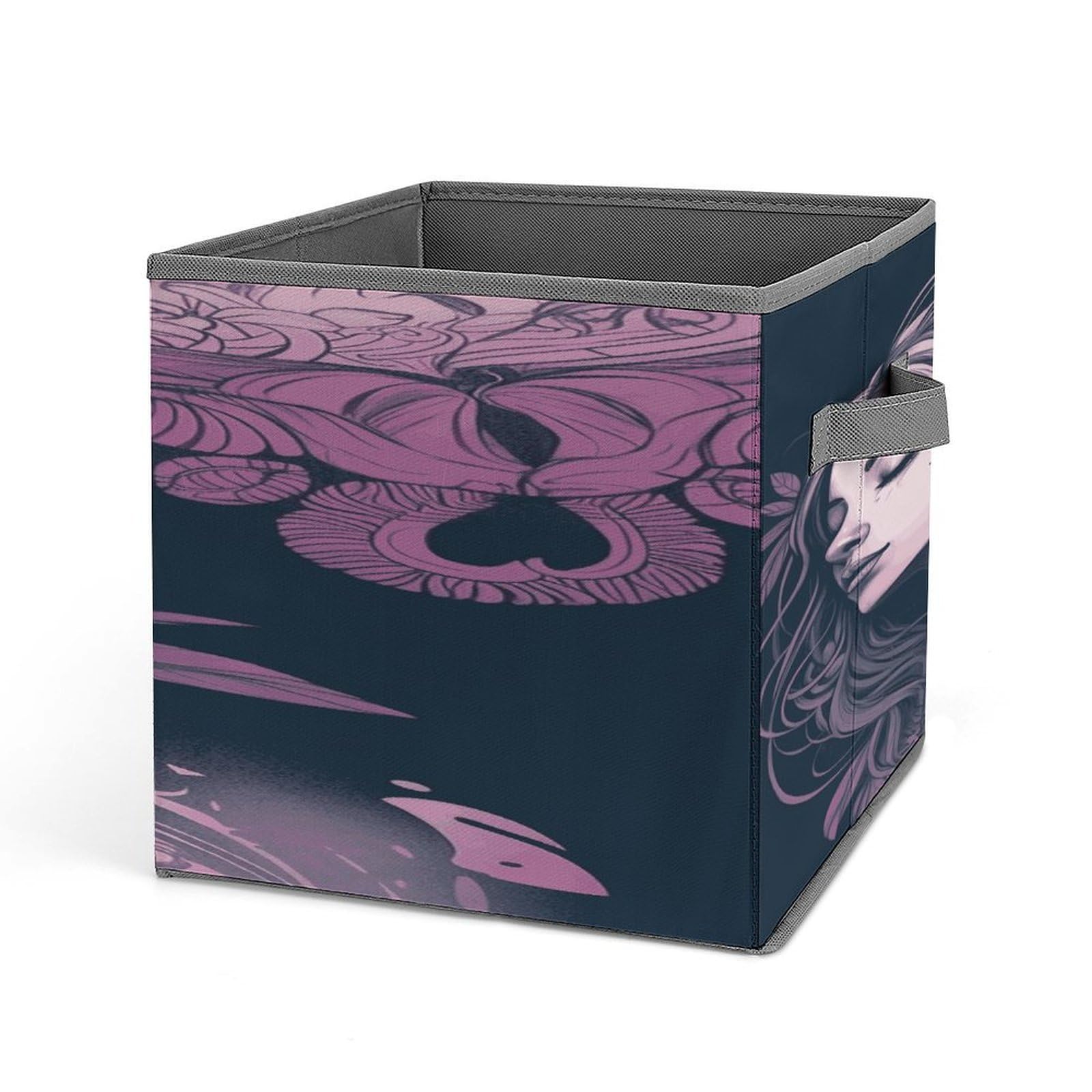 Fodpand Style Ethereal Illustration Storage Cubes Foldable Decorative Fabric, Storage Bins Baskets With Handles, Closet Organizers And Storage For Home, Office,Closet, Clothes