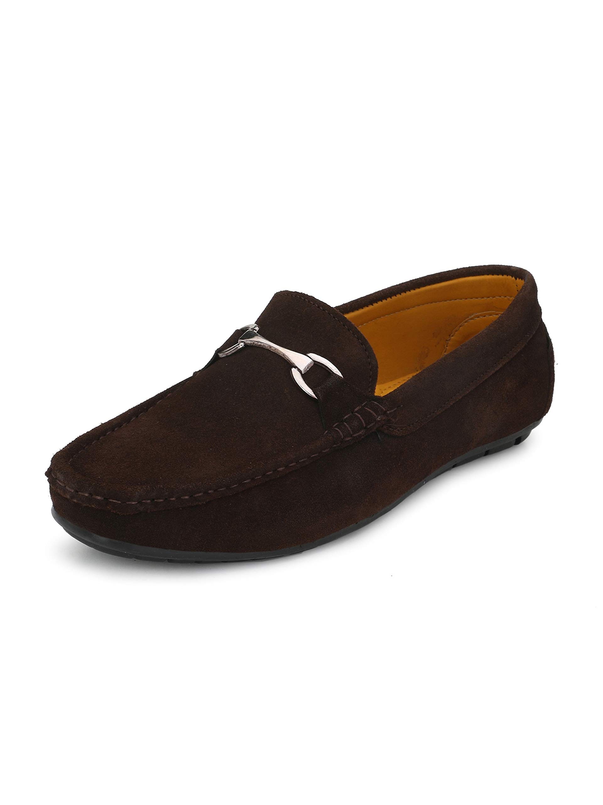 FENTACIA Men Brown Suede Leather Buckled Loafers Shoes for Men - 7 UK (B07NSYRJFQ) Amazon Price History, Amazon Price Tracker