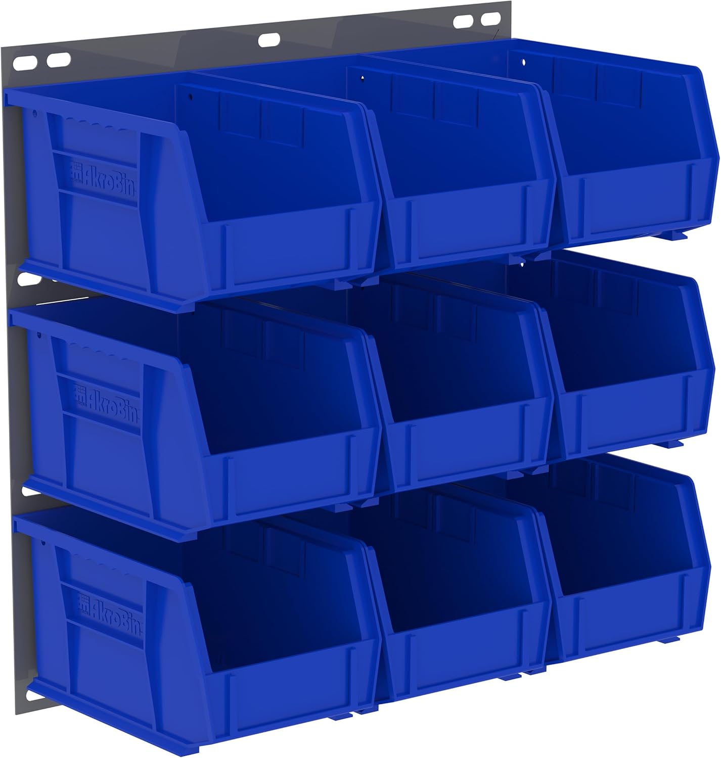 Akro-Mils 30237 AkroBins Plastic Storage Bins, Space-Saving Stackable Bins for Garage, Pantry, Craft Organization, 9-" x 6-" x 5-", Blue, 12-Pack