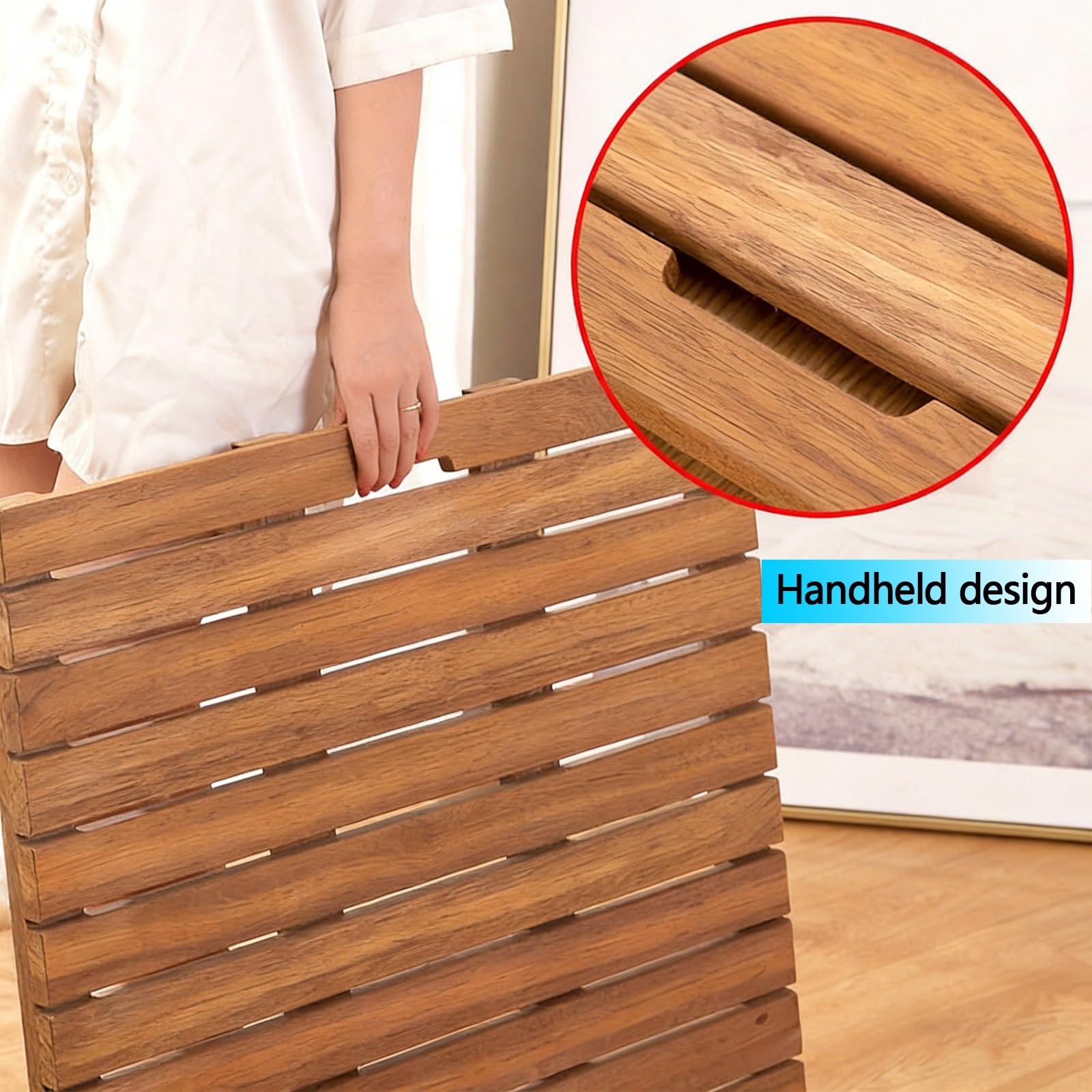 Alfombra De Baño De Madera Resistente Al Agua, Alfombrillas De Ducha Antideslizantes For Personas Mayores, Fácil De Limpiar Y Mantener, For Baño Y Cocina(40x70cm)