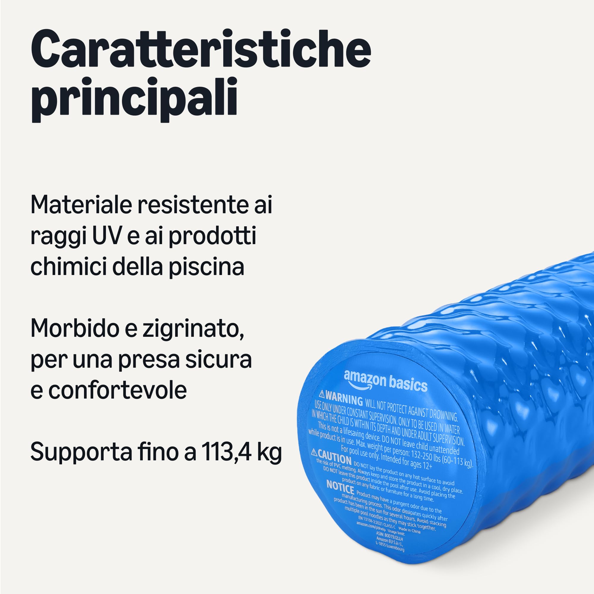 Amazon Basics - Tubo galleggiante da piscina, noodle da nuoto