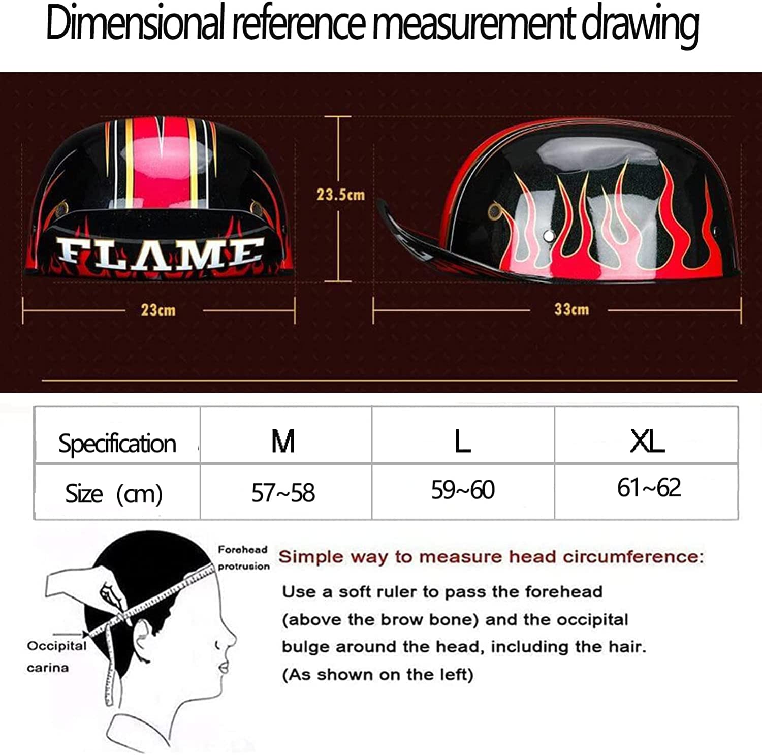 Casque Moto Ouvert Rétro Style Casquette Baseball - Demi-Casque Jet Scooter Bobber (Unisexe)