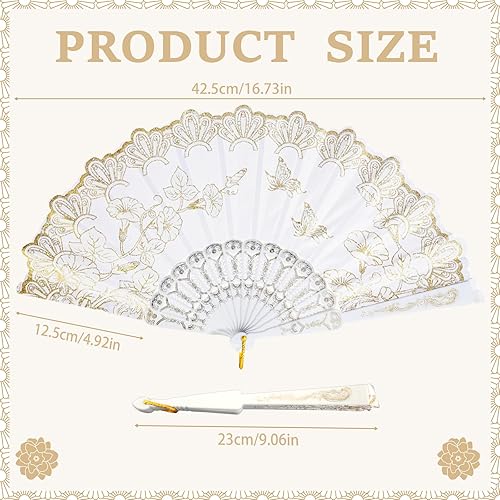 Miniatura 3 de QIRMIZI Paquete de 10 ventiladores plegables – Abanicos de mano de estilo español de mano, abanicos de mano a granel para bodas, fiestas de té,