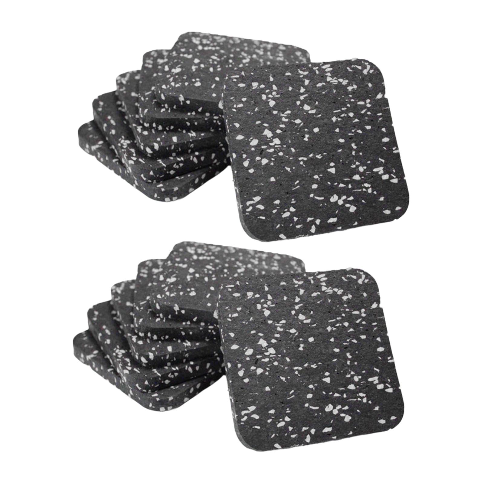 Amagogo 12 Pezzi Tappetini Tapis Roulant Tappetino Antivibrazione Tappetino Attrezzatura Fitness Antiscivolo Realizzato in Gomma per Assorbire Urti E Ridurre, in Bianco E Nero