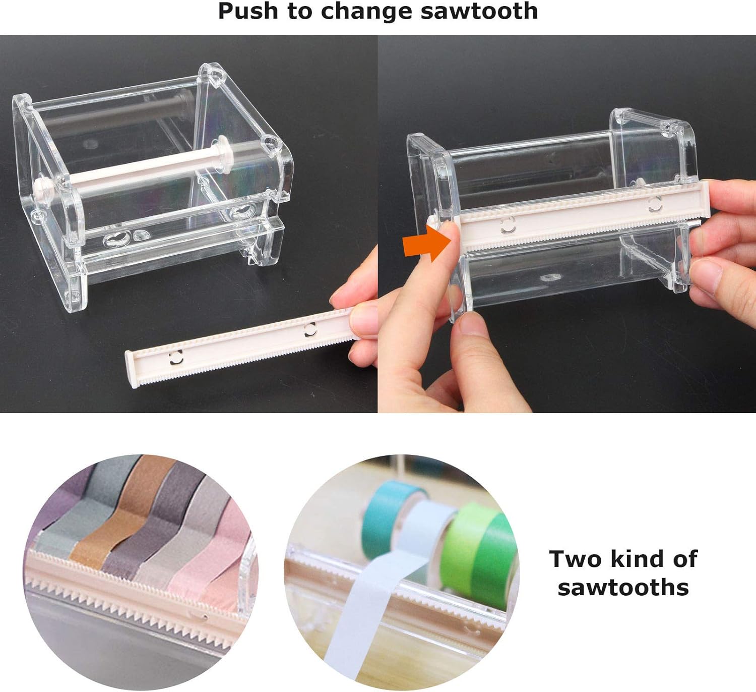 6Pcs Washi Tape Dispenser Cutter, Tape Holder Organizer, Washi Tape Organizer, Masking Tape Cutter, Office Tape Holder Dispenser for Desk