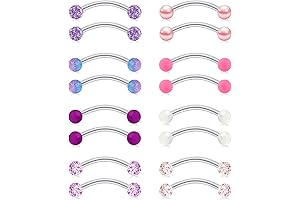 14g Nipple Rings 18mm Curved Barbells