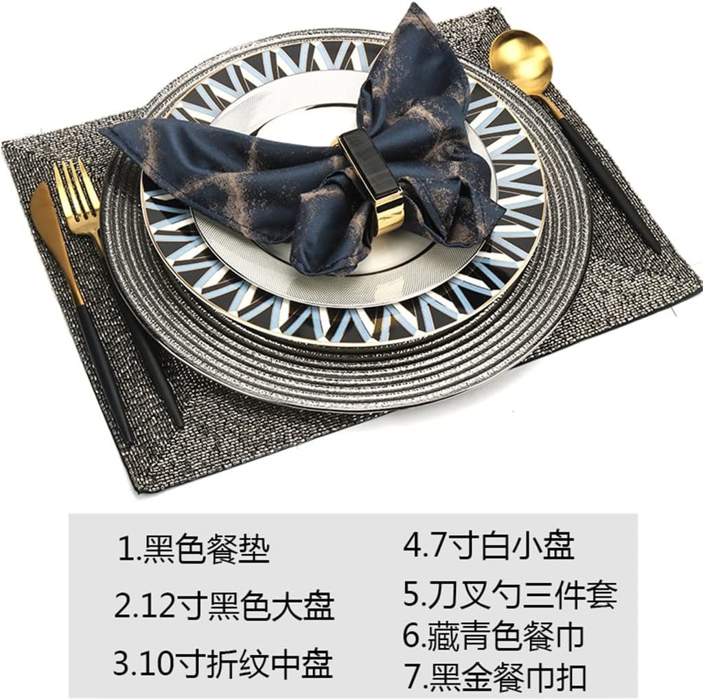 Western Tableware Set Bone China Dinner Plate Restaurant Disc Pla plagemat combination