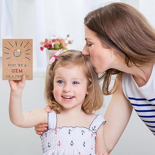 Miniatura 6 de PAOEIOV Paquete de 24 tarjetas de San Valentín con piedras de cristal en forma de corazón, regalo de San Valentín, tarjeta de intercambio, regalos