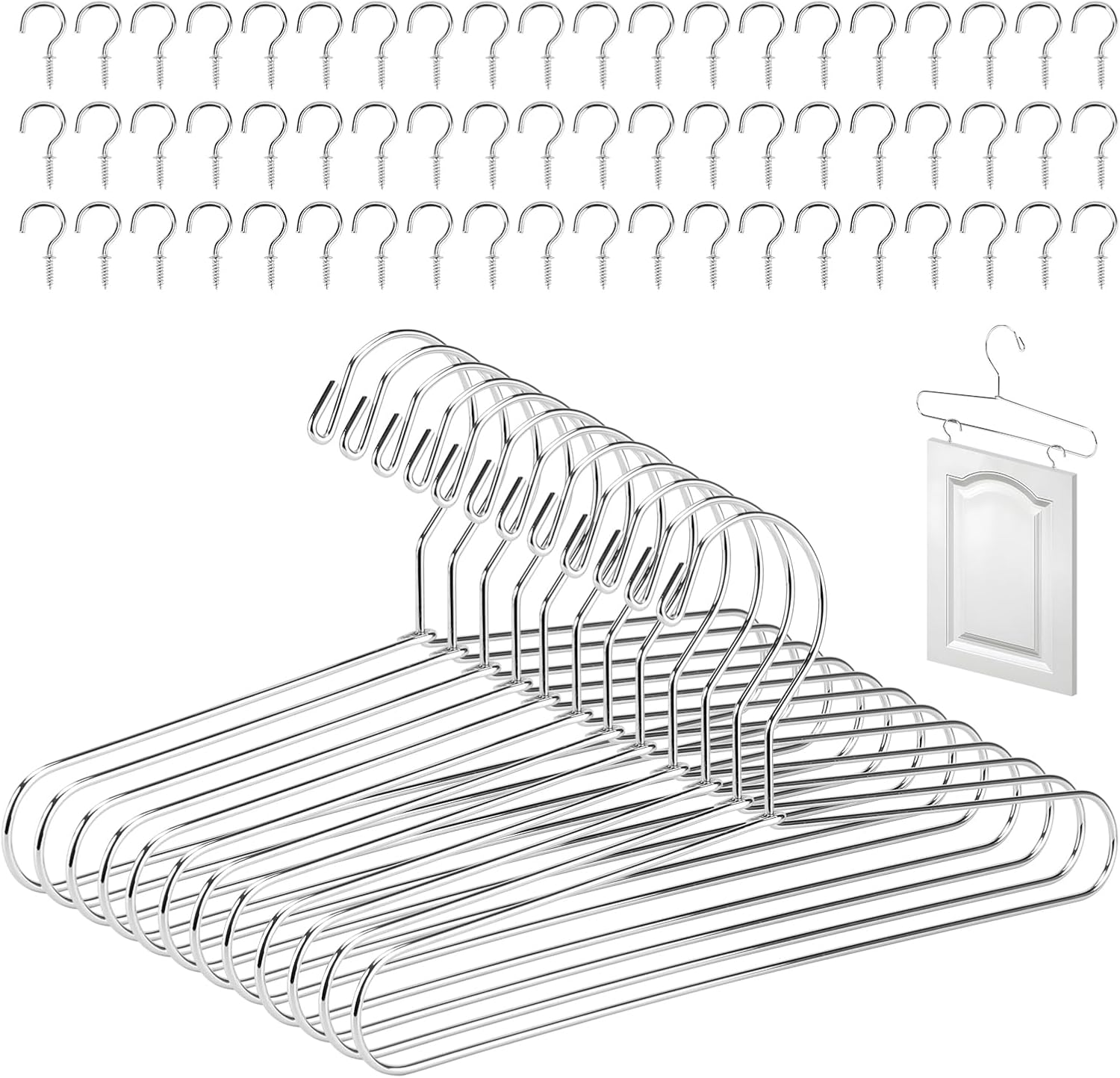 12 Pack Cabinet Door Painting Hangers with 60 Metal Screw-in Cup Hooks, Panels Drying Rack, Door Painting Stand, Drying Rack Brackets, Art Drying Brackets, Paint Drying Stand for Cabinet