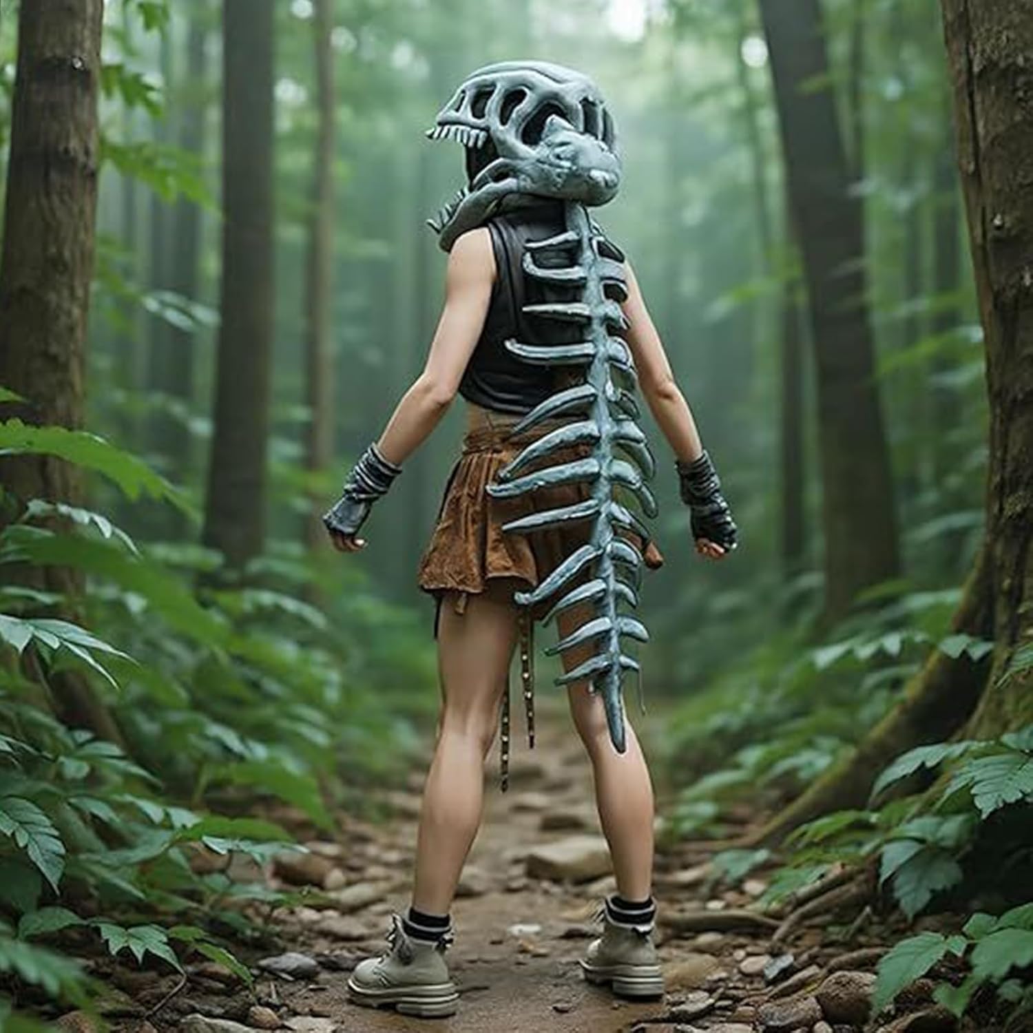 [NifyHoomt] 恐竜骨格ヘッドカバー - マスカレード恐竜骨ヘッドピース - ハロウィン用ヘッドギアアクセサリー コスチュー