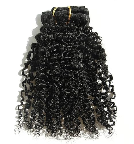 Miniatura 10 de Ms Fenda Cabello virgen remy brasileño extensiones con broches cabello rizado ondulado color natural afroamericano 423 oz 7 piezas por juego 16