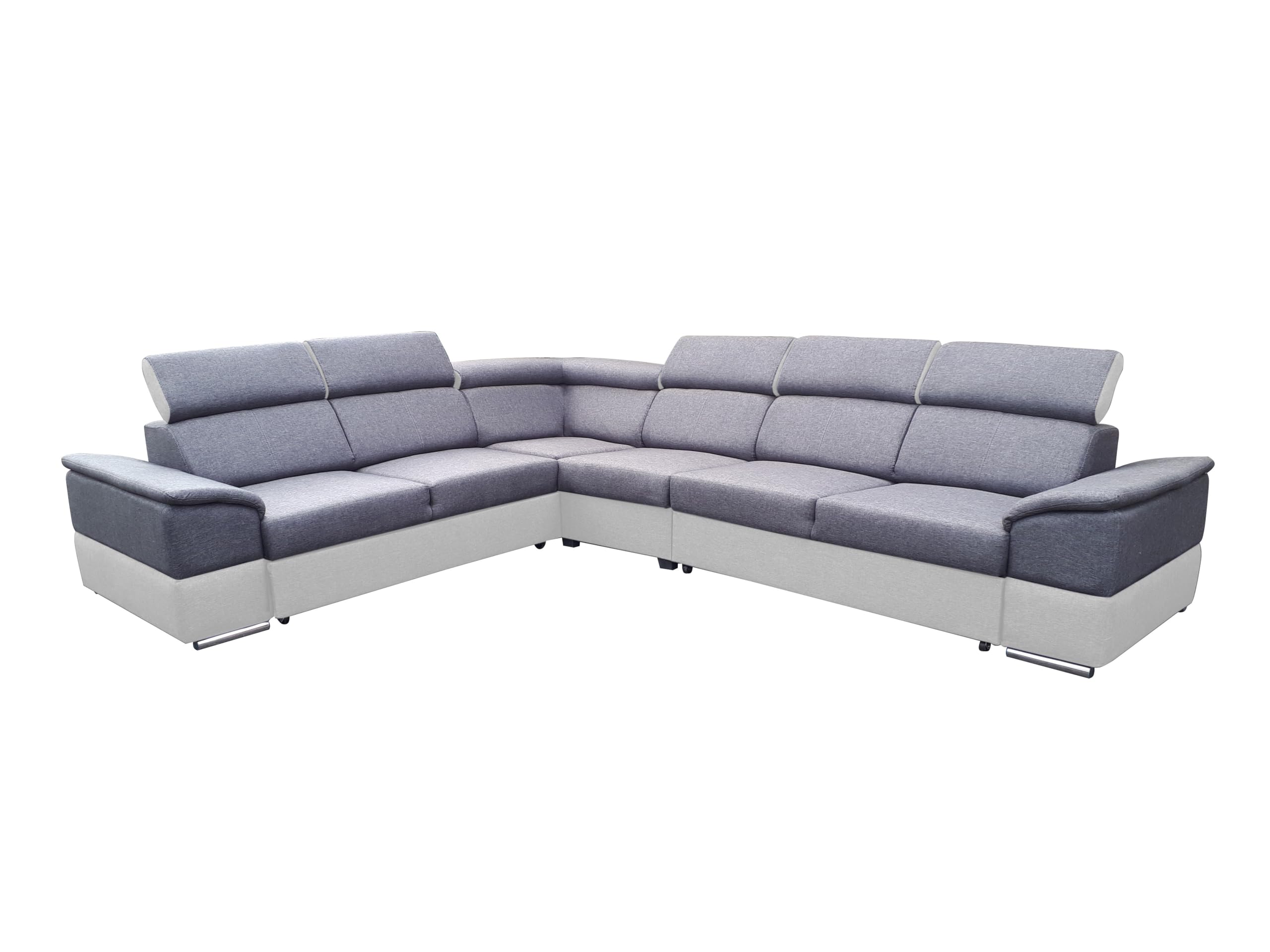 All4All Ecksofa mit Schlaffunktion Estrella - XXL Sofa mit Bettkasten - 334 cm x 264 cm - Schlafsofa - Wohnlandschaft L-Form - Groß - Gewebe - Farbe wählbar - Seite Rechts 19