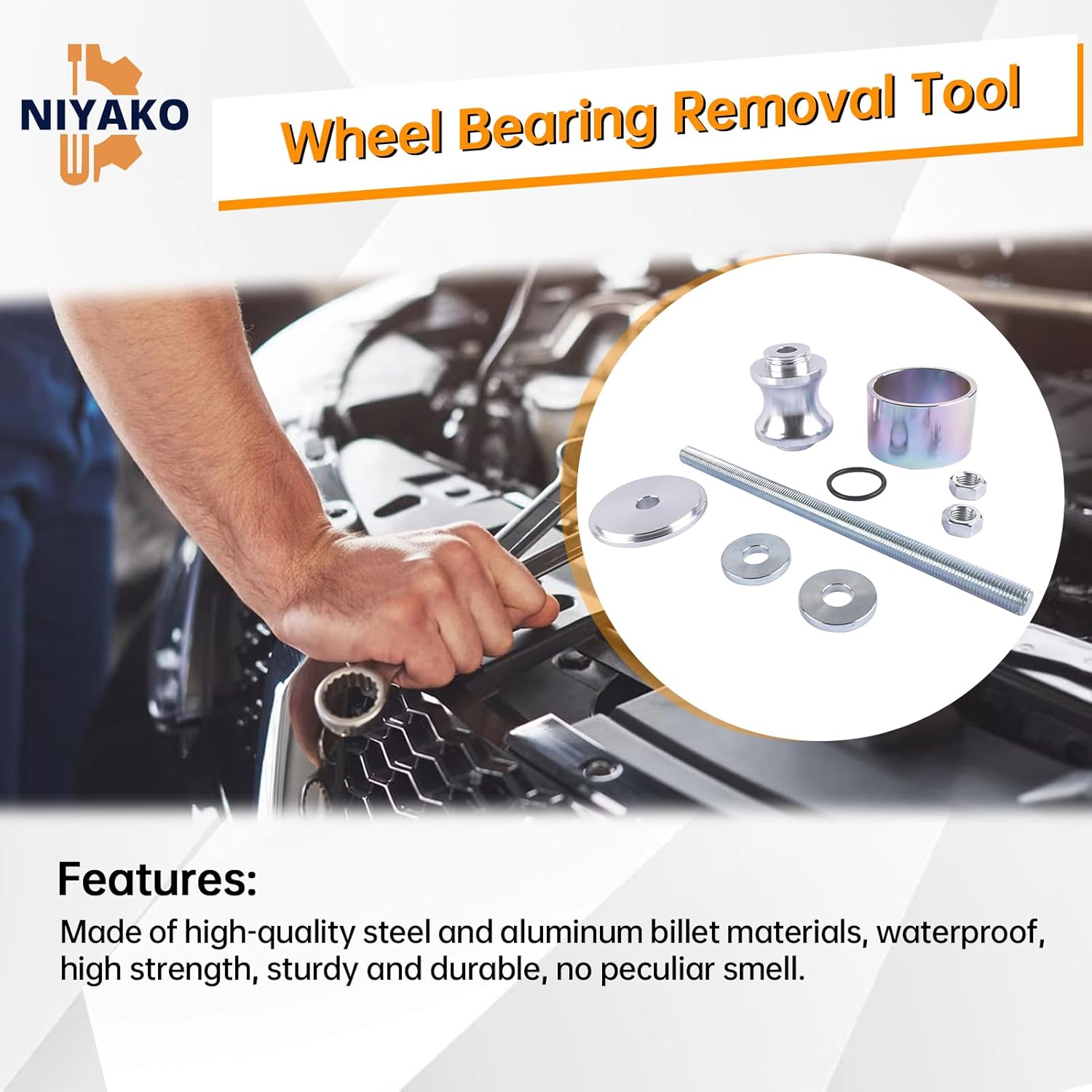 ATV Wheel Bearing Removal Tool Compatible with Polaris Ranger RZR, Ranger, General, Sportsman Vehicles for 40 and 44 mm Wheel Bearings