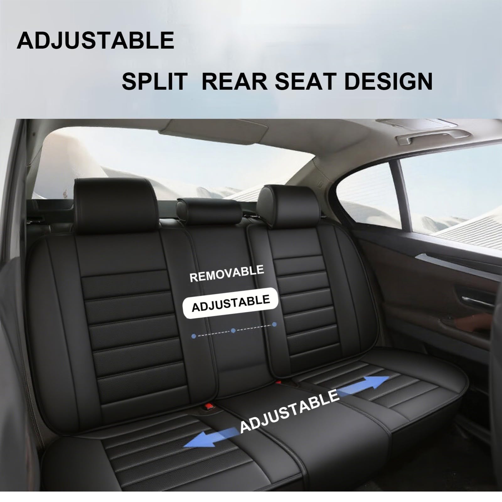 Autositzbezüge aus PU Leder Wasserdicht Atmungsaktiv,Sitzbezüge für Auto,Einfach zu Montieren,Kompatibel mit Airbag,für V w Arteon,Golf,CC,Polo,Passat,Jetta,Taos,Tiguan,Touareg,Passat,5 Sitze,Black